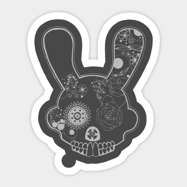 Sugarskull Rabbit Sticker by Bollocks